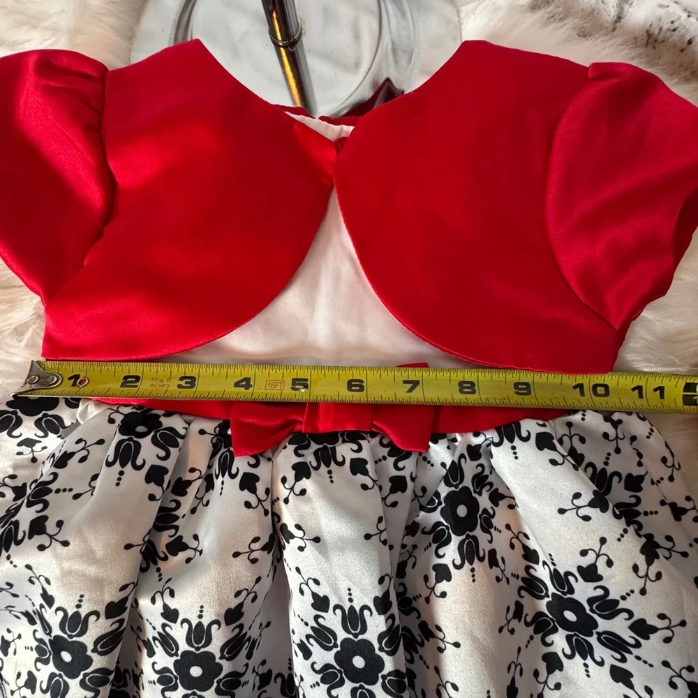 Penelope Mack Red Baby girls Christmas party dress sz 18 months red black‎ white
